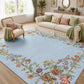JOLLYVOGUE 4x6 Area Rug, Washable Rug Floral Border, Off-White