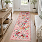 JOLLYVOGUE Floral Area Rug 5x7, Washable Rug for Living Room, Light Blue