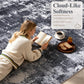 Sasttie 8x10 Washable Area Rug, Modern Abstract Large Carpet, Black & White