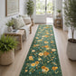 JOLLYVOGUE Floral Area Rug 5x7, Washable Rug for Living Room, Light Blue