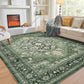 OPPODREAM Soft Area Rugs 5x7, Persian-Inspired Washable Rug, Blue & Gold