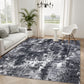 Sasttie 8x10 Washable Area Rug, Modern Abstract Large Carpet, Black & White