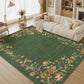 JOLLYVOGUE 4x6 Area Rug, Washable Rug Floral Border, Off-White