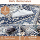 OPPODREAM Soft Area Rugs 5x7, Persian-Inspired Washable Rug, Blue & Gold