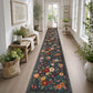 JOLLYVOGUE Floral Area Rug 5x7, Washable Rug for Living Room, Light Blue