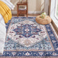 OPPODREAM Soft Area Rugs 5x7, Persian-Inspired Washable Rug, Blue & Gold
