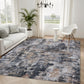 Sasttie 8x10 Washable Area Rug, Modern Abstract Large Carpet, Black & White
