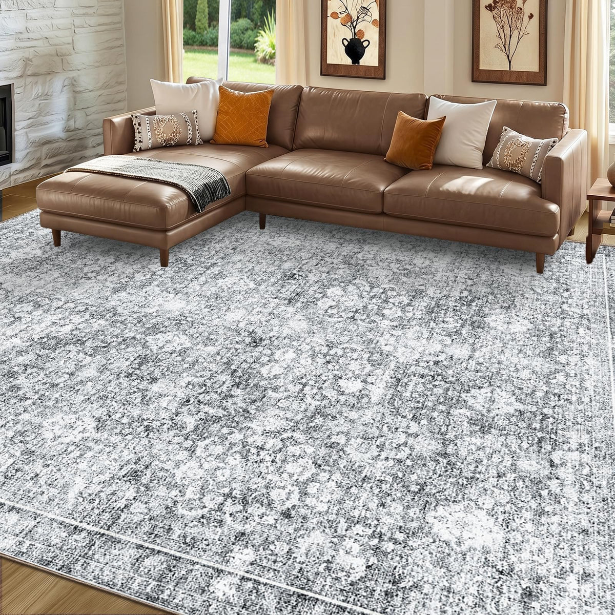 Sasttie 8x10 Area Rugs, Ultra-Soft Washable Rug for Living Room, Beige