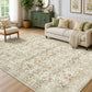 JOLLYVOGUE 6x9 Area Rug, Floral Washable Rug for Living Room, Beige/Blue