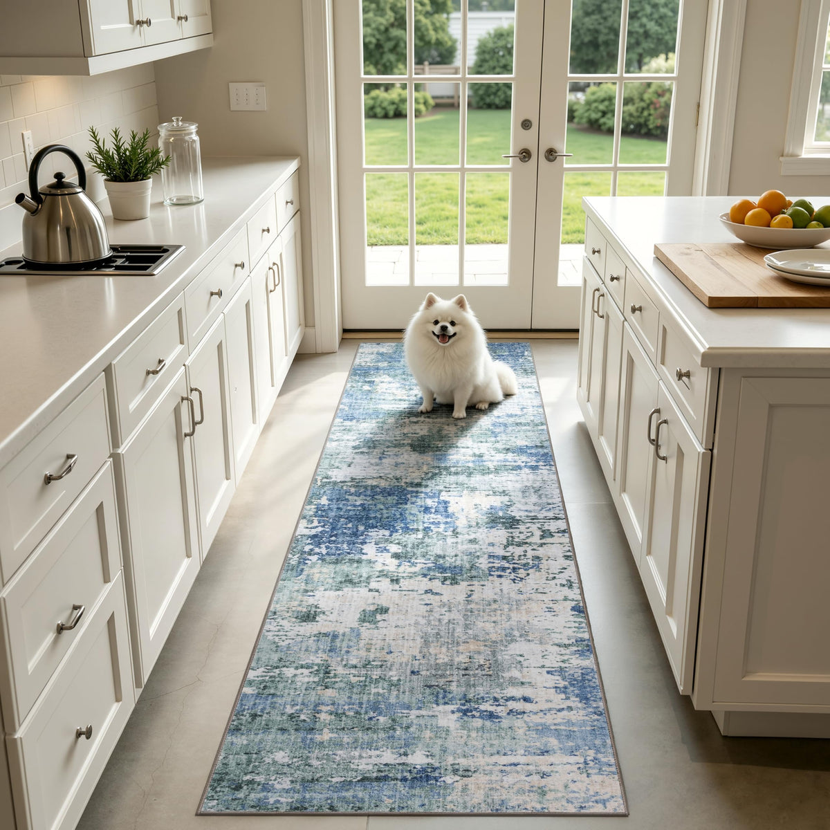 Sasttie 8x10 Washable Area Rug, Modern Abstract Large Carpet, Black & White