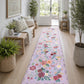 JOLLYVOGUE Floral Area Rug 5x7, Washable Rug for Living Room, Light Blue