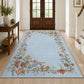 JOLLYVOGUE 4x6 Area Rug, Washable Rug Floral Border, Off-White
