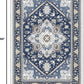 OPPODREAM Soft Area Rugs 5x7, Persian-Inspired Washable Rug, Blue & Gold