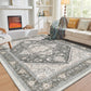 OPPODREAM Soft Area Rugs 5x7, Persian-Inspired Washable Rug, Blue & Gold
