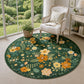 JOLLYVOGUE Floral Area Rug 5x7, Washable Rug for Living Room, Light Blue