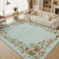 JOLLYVOGUE 4x6 Area Rug, Washable Rug Floral Border, Off-White