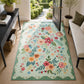 JOLLYVOGUE Floral Area Rug 5x7, Washable Rug for Living Room, Light Blue