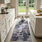 Sasttie 8x10 Washable Area Rug, Modern Abstract Large Carpet, Black & White