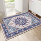OPPODREAM Soft Area Rugs 5x7, Persian-Inspired Washable Rug, Blue & Gold