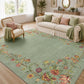 JOLLYVOGUE 4x6 Area Rug, Washable Rug Floral Border, Off-White