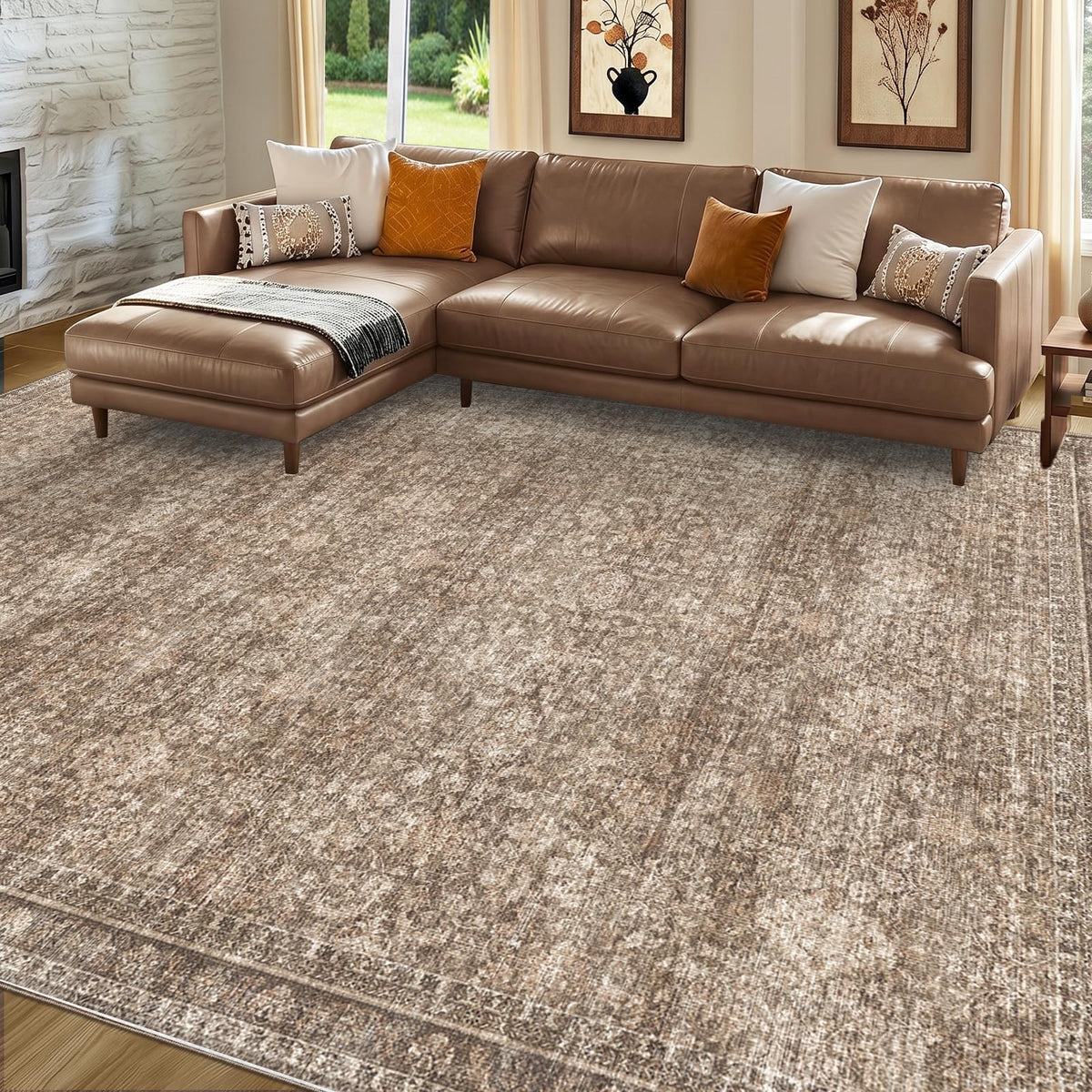 Sasttie 8x10 Area Rugs, Ultra-Soft Washable Rug for Living Room, Beige