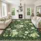 JOLLYVOGUE Floral Area Rug 5x7, Washable Rug for Living Room, Light Blue