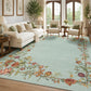 JOLLYVOGUE 4x6 Area Rug, Washable Rug Floral Border, Off-White