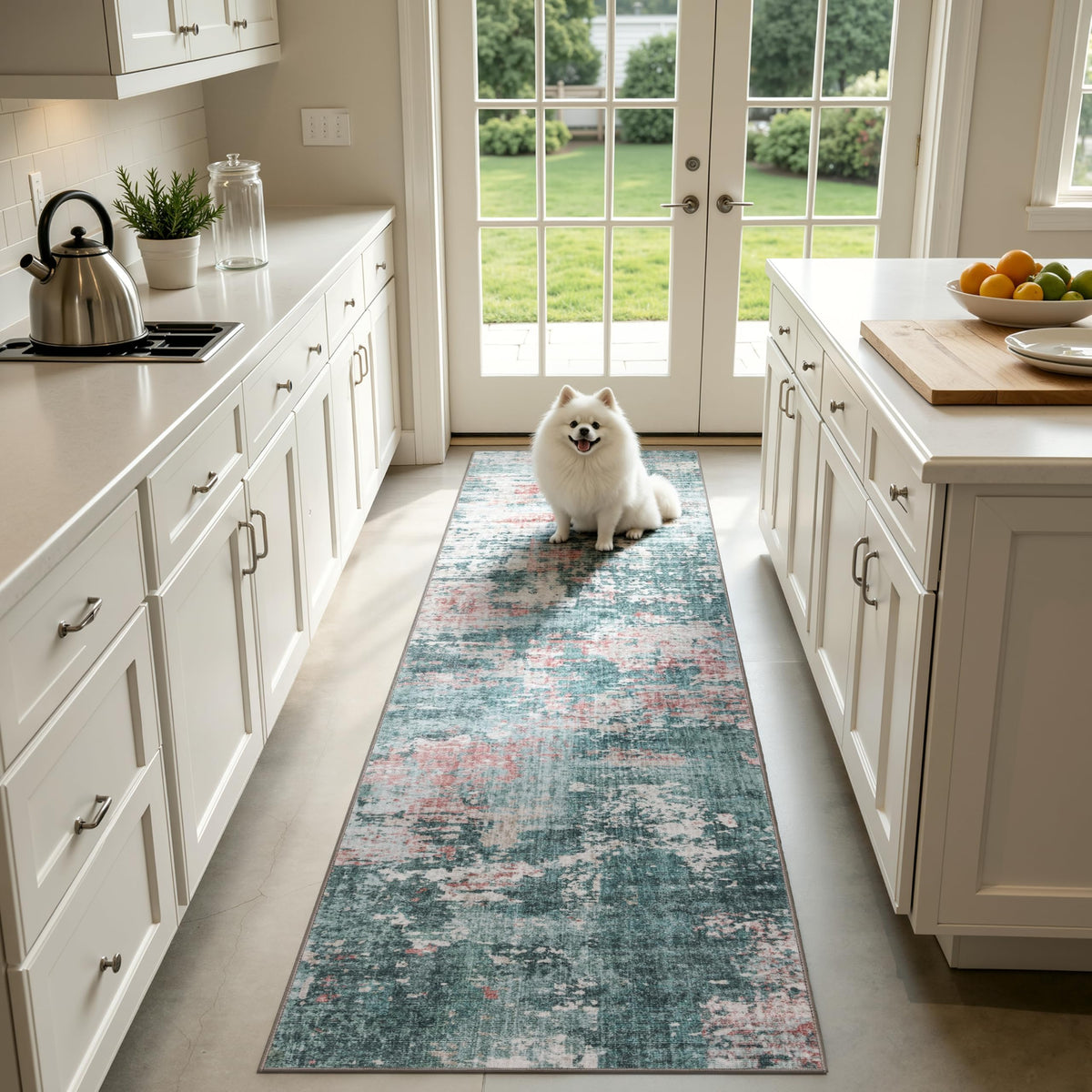 Sasttie 8x10 Washable Area Rug, Modern Abstract Large Carpet, Black & White