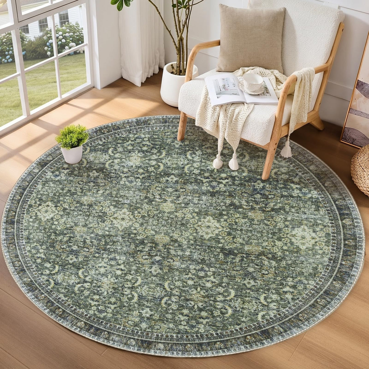 Sasttie 8x10 Area Rugs, Ultra-Soft Washable Rug for Living Room, Beige