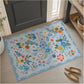 JOLLYVOGUE Floral Area Rug 5x7, Washable Rug for Living Room, Light Blue