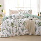 JOLLYVOGUE Duvet Cover Queen Size, Reversible Floral Beige Duvet Cover Set with Zipper Closure, 3 Pieces Botanical Patterns Soft Microfiber Bedding Set with 4 Ties (90x90, 2 Pillow Cases)
