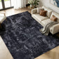Sasttie 8x10 Washable Area Rug, Modern Abstract Large Carpet, Black & White