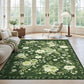 JOLLYVOGUE Floral Area Rug 5x7, Washable Rug for Living Room, Light Blue