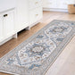 OPPODREAM Soft Area Rugs 5x7, Persian-Inspired Washable Rug, Blue & Gold