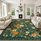 JOLLYVOGUE Floral Area Rug 5x7, Washable Rug for Living Room, Light Blue