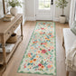 JOLLYVOGUE Floral Area Rug 5x7, Washable Rug for Living Room, Light Blue