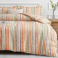 JOLLYVOGUE Queen Size Striped Duvet Cover Set, 3 Pieces Soft Microfiber Bedding with Zipper Closure & 8 Corner Ties
