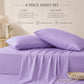Jollyvogue Extra Deep Pocket Bamboo Sheets - 6 Pcs Breathable &Cooling for Hot Sleepers , Hotel Luxury Fitted Soft Wrinkle-Free For Extra Deep Mattresses, Room Decor, Twin/Full/Queen/King Size Pillowcase Sets