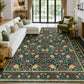 JOLLYVOGUE 6x9 Area Rug, Floral Washable Rug for Living Room, Beige/Blue
