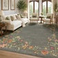 JOLLYVOGUE 4x6 Area Rug, Washable Rug Floral Border, Off-White