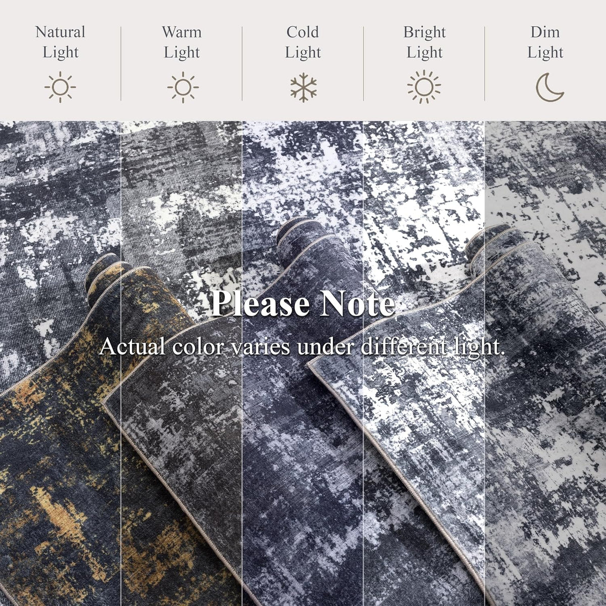Sasttie 8x10 Washable Area Rug, Modern Abstract Large Carpet, Black & White
