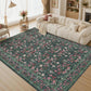 JOLLYVOGUE 6x9 Area Rug, Floral Washable Rug for Living Room, Beige/Blue
