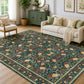 JOLLYVOGUE 6x9 Area Rug, Floral Washable Rug for Living Room, Beige/Blue