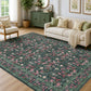 JOLLYVOGUE 6x9 Area Rug, Floral Washable Rug for Living Room, Beige/Blue