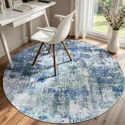 Sasttie 8x10 Washable Area Rug, Modern Abstract Large Carpet, Black & White