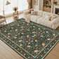 JOLLYVOGUE 6x9 Area Rug, Floral Washable Rug for Living Room, Beige/Blue