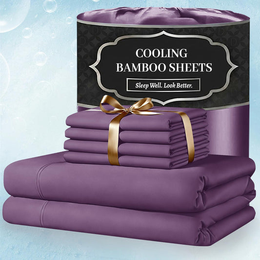 3/4pcs Extra Deep Pocket Sheets Bamboo Bed Sheet Set - kids & Pillowcase Set,Comfy Breathable Cooling Hotel Luxury Bedding for Women, Men and kids- Pockets, Ultra-Soft, Wrinkle Free