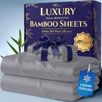 3/4pcs Extra Deep Pocket Sheets Bamboo Bed Sheet Set - kids & Pillowcase Set,Comfy Breathable Cooling Hotel Luxury Bedding for Women, Men and kids- Pockets, Ultra-Soft, Wrinkle Free