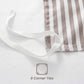 JOLLYVOGUE Queen Size Light Brown Vertical Striped Duvet Cover Set, 3 Pieces Soft Microfiber Bedding with Zipper Closure & 8 Corner Tie