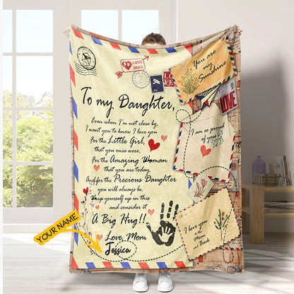 Personalized Blanket To Daughter Big Hug From Mom Blanket